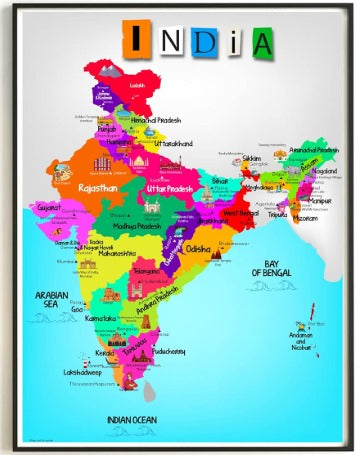 Lg/India Map Wooden Puzzle
