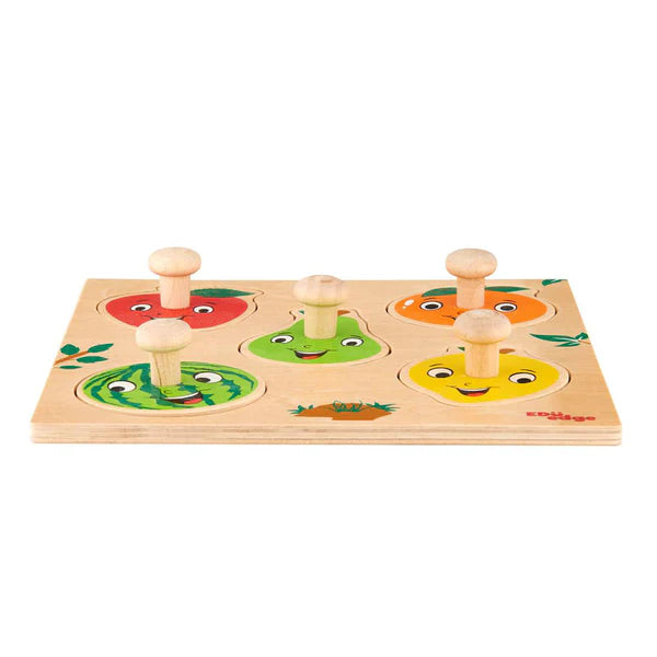 Vr/Wooden Inset Tray Knob Puzzle Fruits