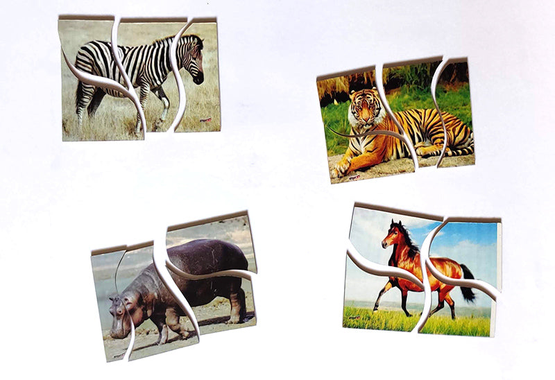 Su/4 Puzzles Set Of Animals - B Hippo, Elephant, Tiger and Horse