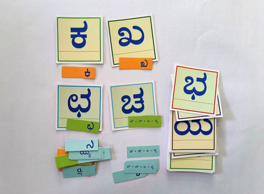 Kannada Ottaksharagalu puzzle cards