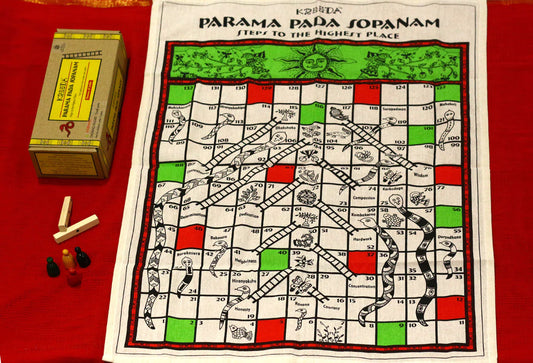 Kr/Parama Pada Sopanam Traditionally played Snakes and Ladder Game