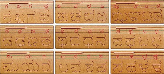Lg/Wooden Plates Carving Kannada Consonants