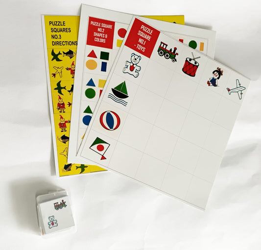 Picture Puzzle Matching on Square Boxes Nos. 1,2,3