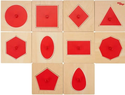 Vr/Wooden Inset Tray Ten Shapes Puzzle