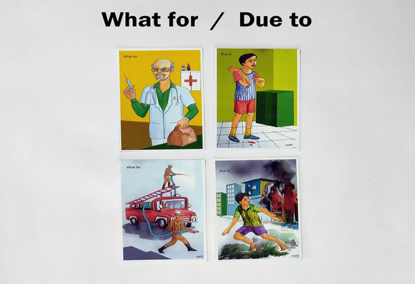 Why Because Cards WH Cards Reasoning Flash Cards what for / due to ...