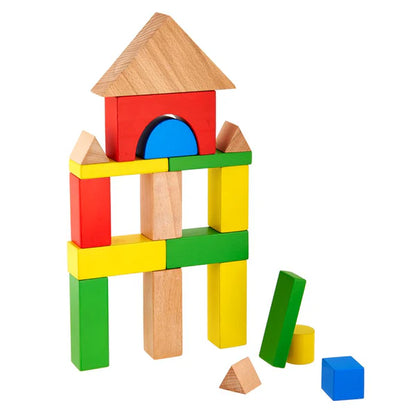 Vr/Wooden Building Blocks Large coloured
