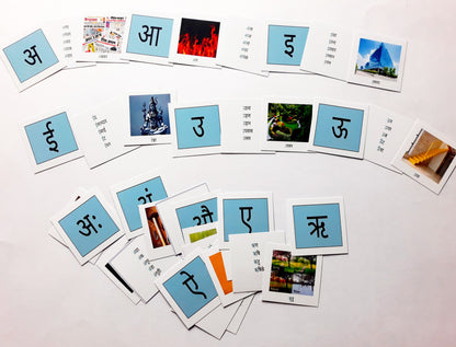 Vy/Hindi Varnamala-Vowels and Consonants Hindi Alphabets with picture matching cards