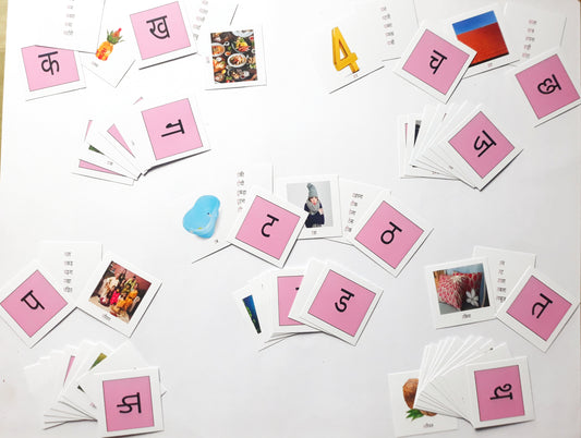 Vy/Hindi Varnamala-Vowels and Consonants Hindi Alphabets with picture matching cards