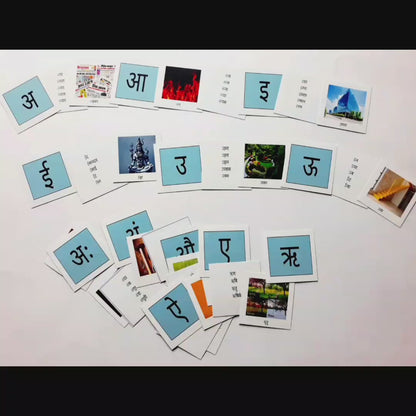 Vy/Hindi Varnamala-Vowels and Consonants Hindi Alphabets with picture matching cards