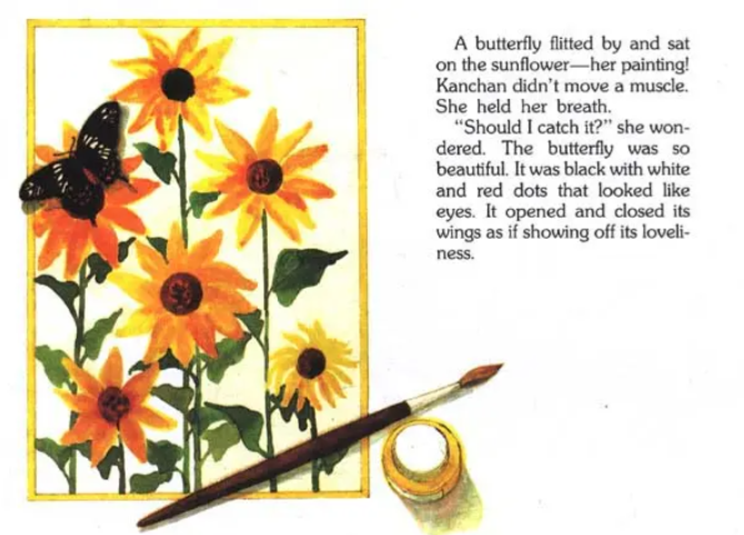 Sunflowers And Butterflies English