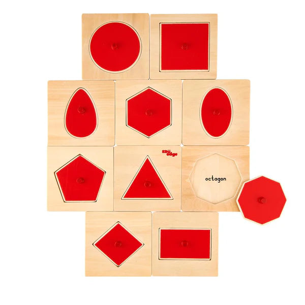 Vr/Wooden Inset Tray Ten Shapes Puzzle
