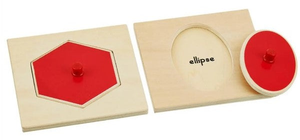 Vr/Wooden Inset Tray Ten Shapes Puzzle