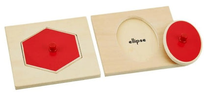 Vr/Wooden Inset Tray Ten Shapes Puzzle